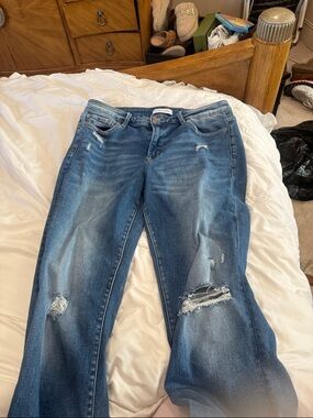 flying monkey Women’s Distressed Blue Denim Jeans